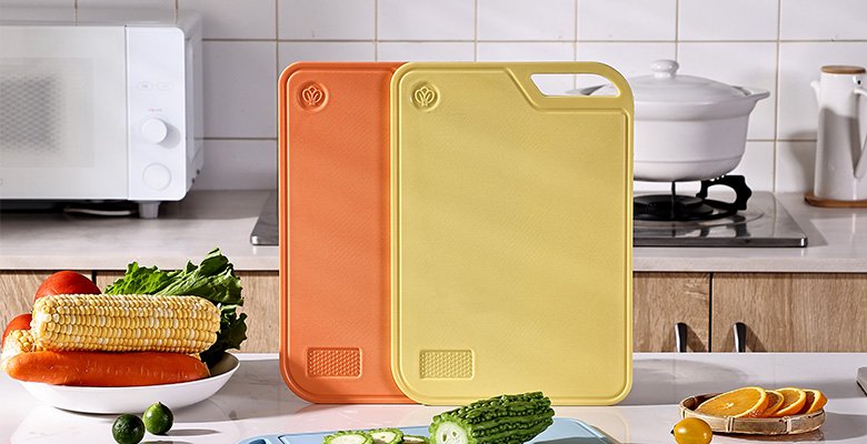 Calmchop cutting board in use for chopping vegetables