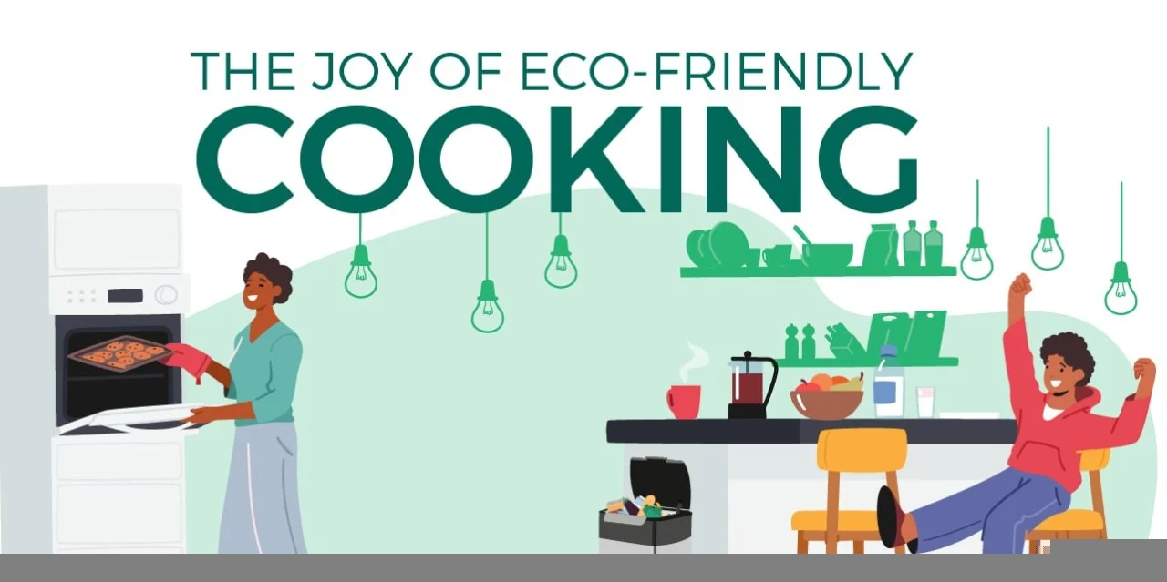 Sustainable cooking practices in a modern kitchen