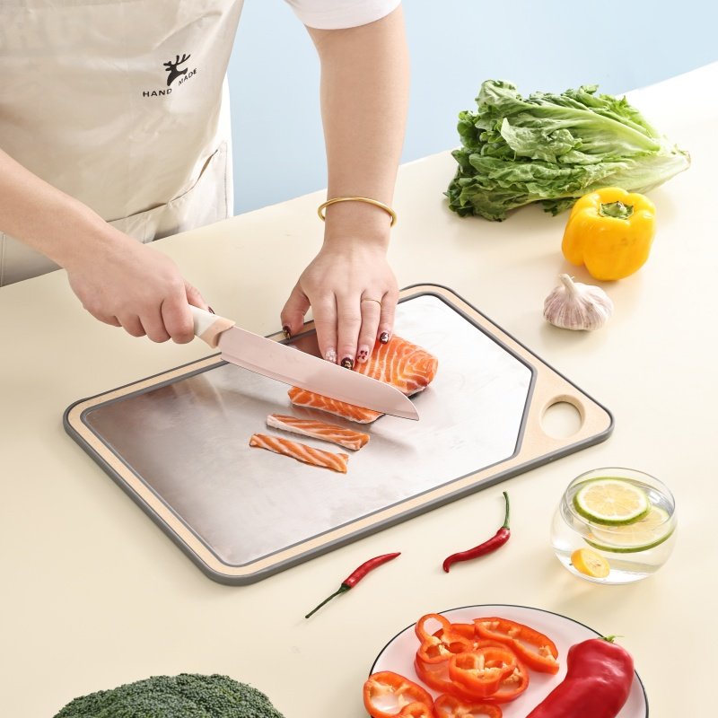 Wholesale 10x14 Stainless Steel Plastic Cutting Board Double-Sided for Meat and Veg 8110