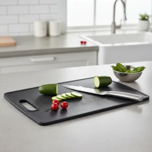 Planche à découper en plastique noir certifiée FDA HDPE compatible lave-vaisselle