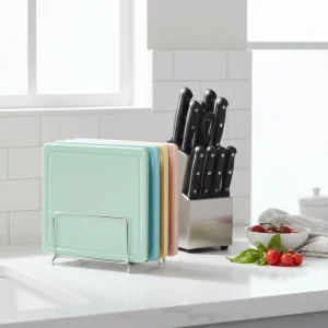 Calmchop Ensemble de planches à découper en plastique sans BPA, antidérapantes, rainures pour jus
